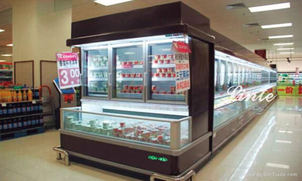 supermarket double  twin refrigerator freezer 3