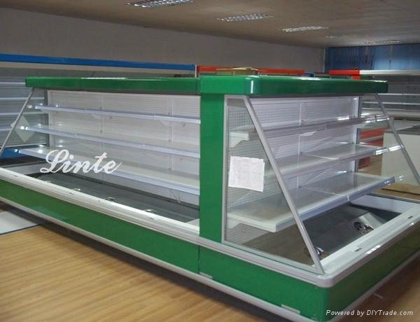 Semi-vertical multideck vegetables and fruits supermarket display freezer 2