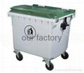 1100L plastic trash bin