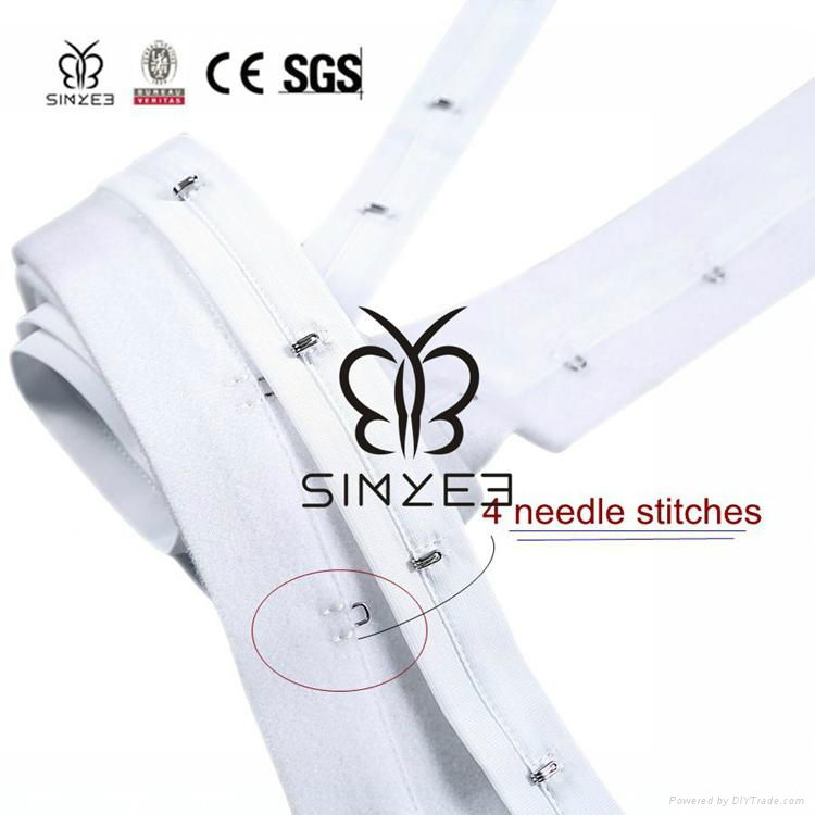 4 needle stitches Nylon or Polyester Croset fastener with strong tension 2