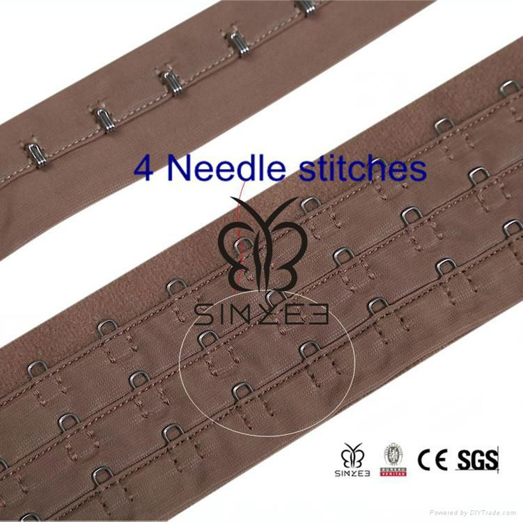 4 needle stitches Nylon or Polyester Croset fastener with strong tension