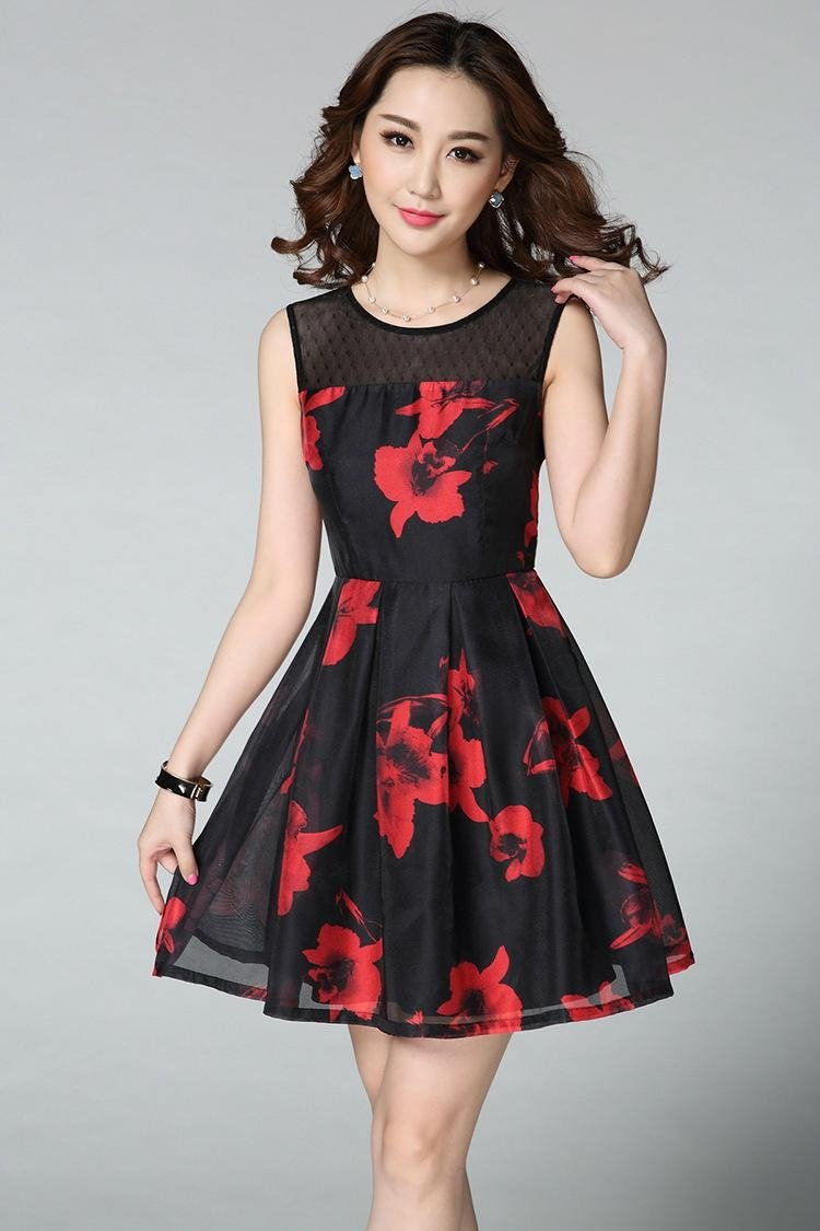 Black print dress - Q8501 - Ginwen (China Manufacturer) - Other Apparel ...