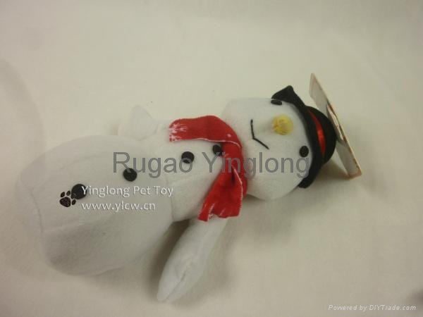 Xmas Plush Snowman dog toy, pet toy