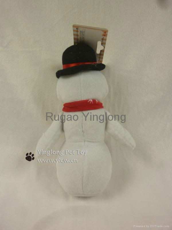 Xmas Plush Snowman dog toy, pet toy 3