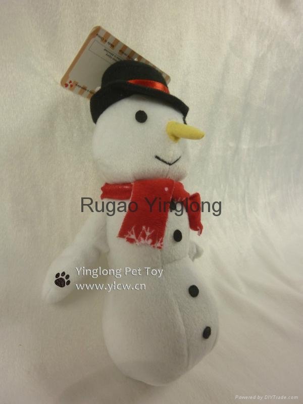 Xmas Plush Snowman dog toy, pet toy 5