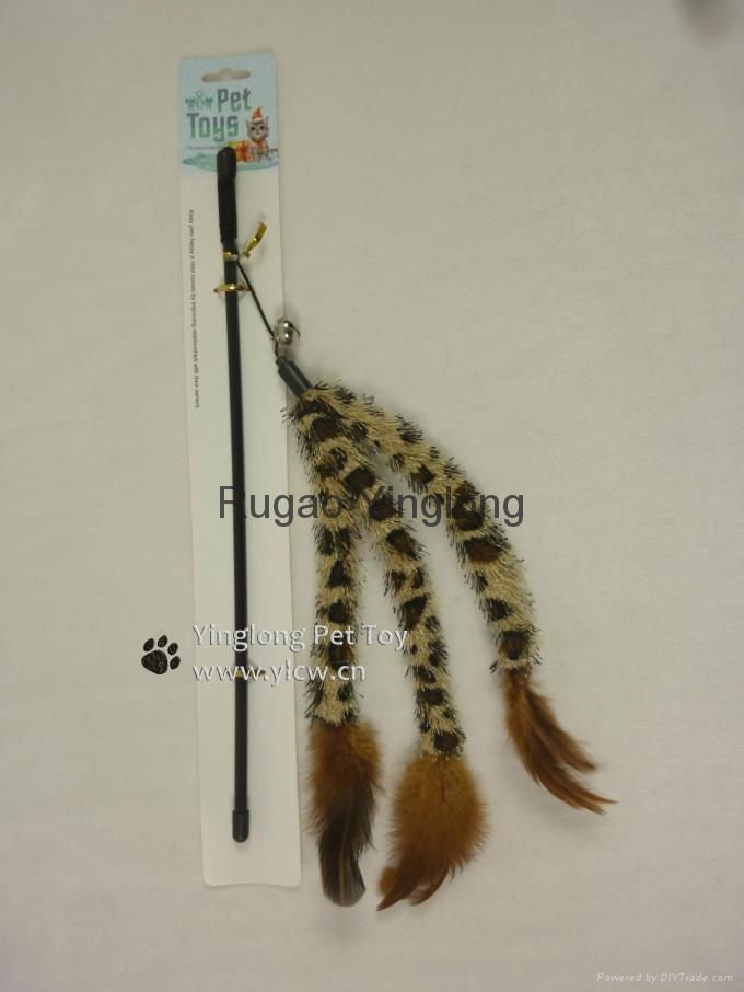 Leopard Pine Needle Plush Tail Feather Cat Teaser