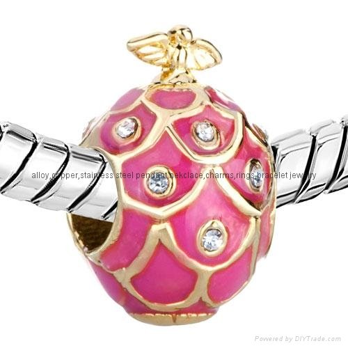 Russian Faberge Egg bead charms for European bracelet