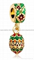 Christmas enamel crystal dangle bead