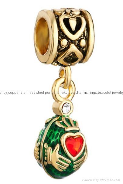 Christmas enamel crystal dangle bead charms for European bracelet 2