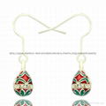 enamel crystal dangle Faberge Egg Earring