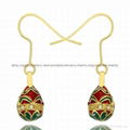 enamel crystal dangle Faberge Egg Earring 5