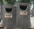 GRC concrete wood trash can