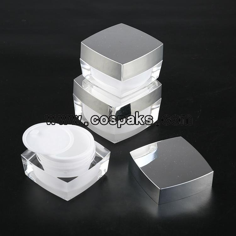 15g 30g 50g acrylic cream jar and square shape acrylic cream jar 5
