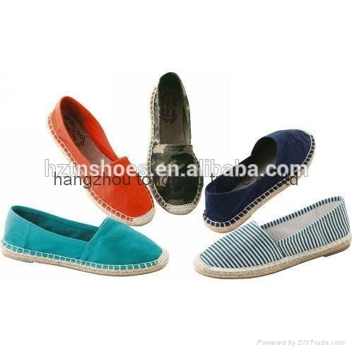 women's pure color espadrille shoes jut sole canvas shoes