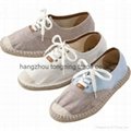 women's lace up canavs shoes hemp sole espadrille shoes casual fishing shoes
