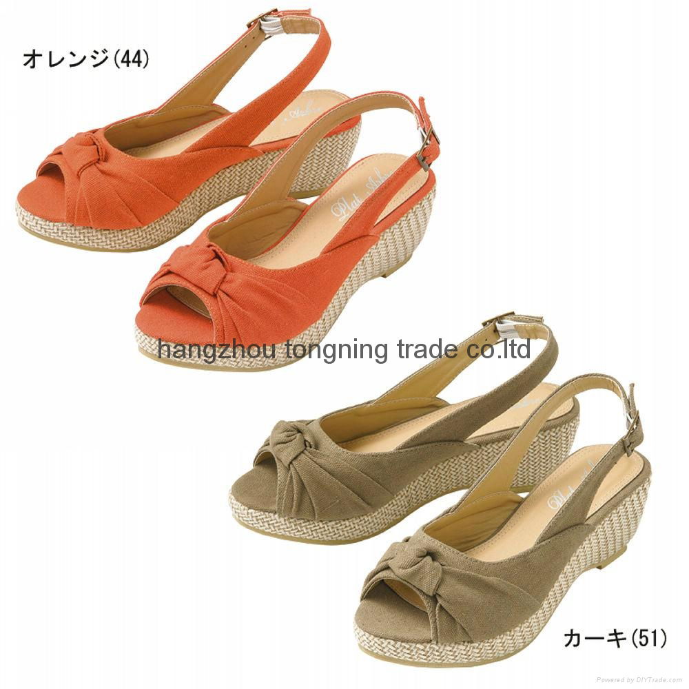 Women's High wedges sandals high heel espadrille shoes 3