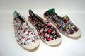 women's floral fabric street shoes flat jute sole espadrille shoes  1