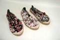 women's floral fabric street shoes flat jute sole espadrille shoes  2