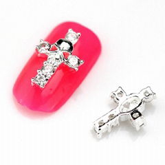 Cross skull nail,fashion  crystal nail Nail art  