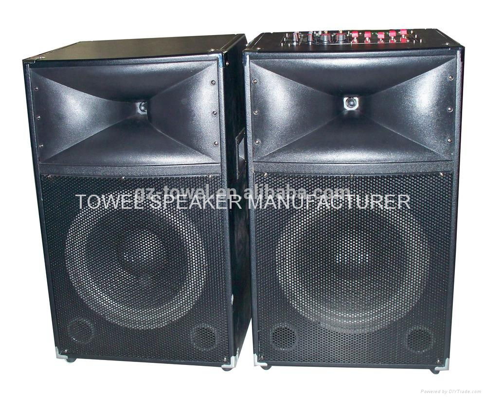 Dual 12'' subwoofer speaker box professional active stage speaker large