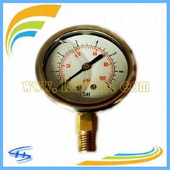 Y63 7BAR/100PSI Liquid Filled Gauge Bottom Connection