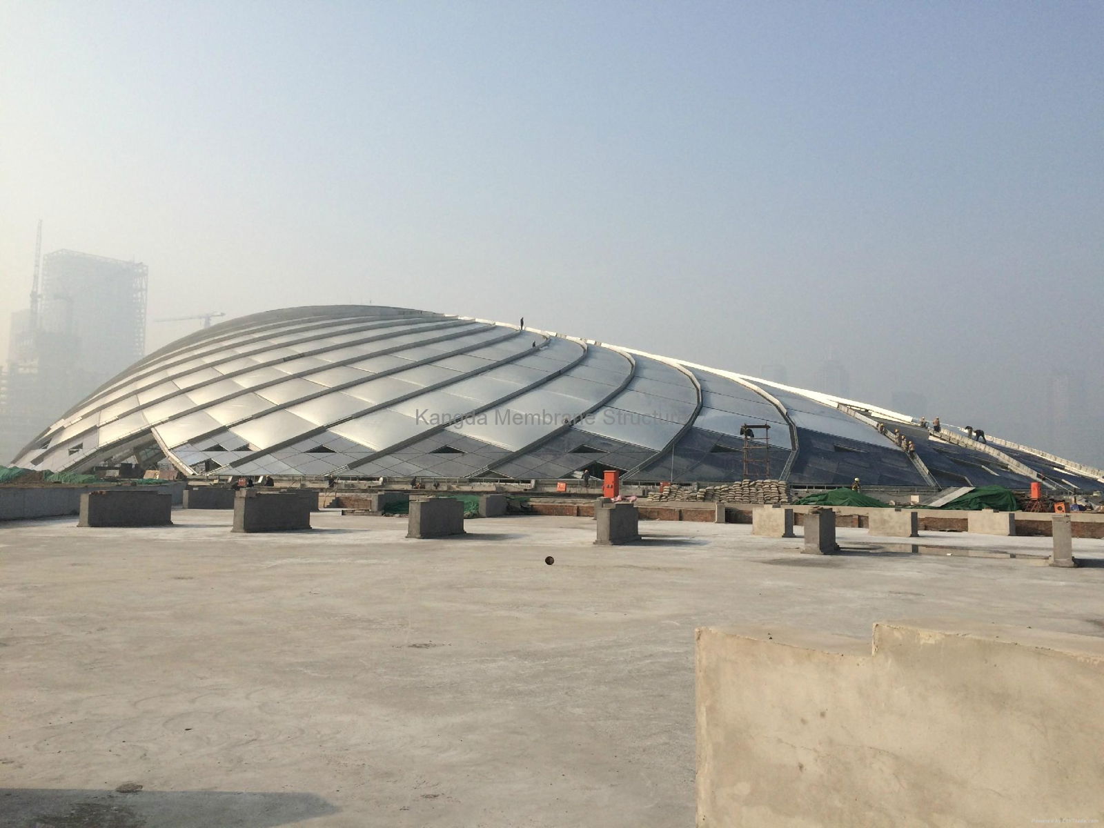 Yujiapu ETFE cushions tensile membrane station 3