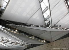 Inner-lining membrane structure roof awning