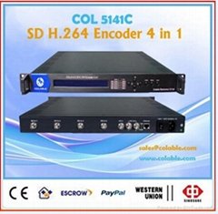 digital tv head-end MPEG-4  H.26 code format 4 in 1 Encoder sd iptv encoder