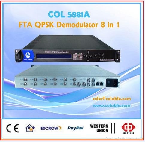 digital free to air satellite receiver demodulator decoder IRD 8 in 1
