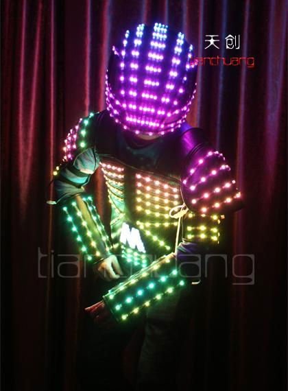 Leather Robot Jacket With LED Light