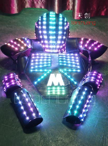 Leather Robot Jacket With LED Light 4