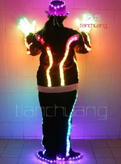 DMX512 Controlled LED Dance Jacket & Hat 2