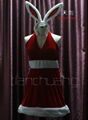 White LED Light Red Chirstmas Short Skirt