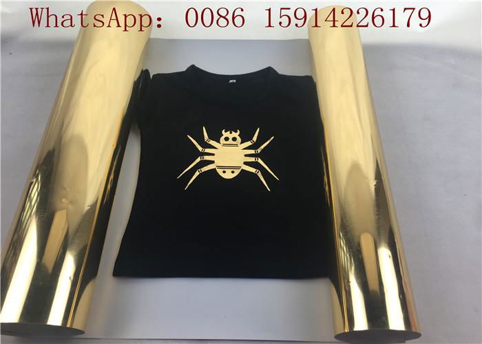 50cm*25m Metallic Gold Heat Transfer Vinyl , T - Shirt Gold Metallic Heat Transf 3