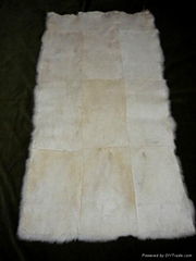 White long hair rabbit fur plates 60x120 cm