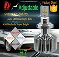 1 year guarantee 9000LM H7 LED car headlight 3