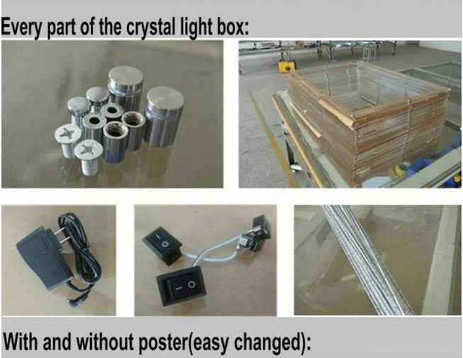 CE Approved Hanging Crystal LED Light Box Sign 4