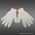 7g chain machine bleached white color knit glove