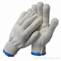 7g chain machine bleached white color knit glove 3