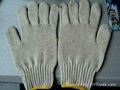 knit cotton working gloves in white