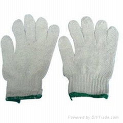 cheap knitted cotton gloves in white color