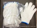 cheap knitted cotton gloves in white color 2