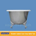 Double Roll Top Clawfoot Bath polished 4