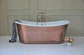 Cast Iron Continuous Rolled Rim Bathtub With Brushed Copper Wrapped  1