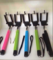 2015 new NO bluetooth selfie stick with cable for iphone and android mobile, pho 2