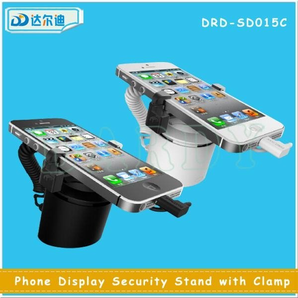 Desk Exhibit Charging Cellphone Anti-Lost Alarm Security Display Stand with Clip