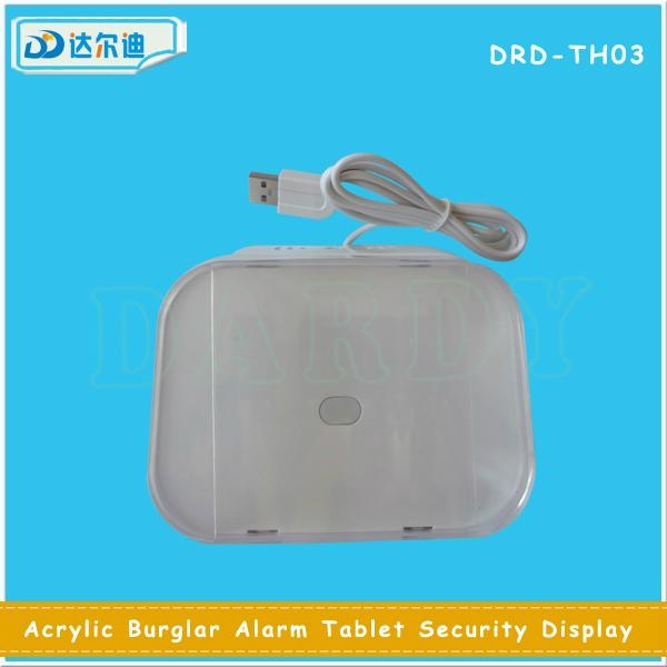 Transparent Clear White Acrylic Alarm iPad Tablet Secure Display Stand Alarm 6