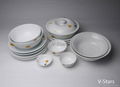 Dinnerware Set with Yellow Leaf Design