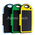 2015 new design 5000mah waterproof solar panel power bank