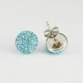 rhinestone mosiac stud earrings fashion jewelry sterling silver earrings 3